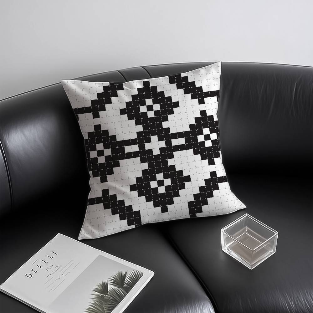 Pixel-Art-Drucktextur Kissenbezug Milbendicht Verdeckter Reißverschluss Sofa Bett