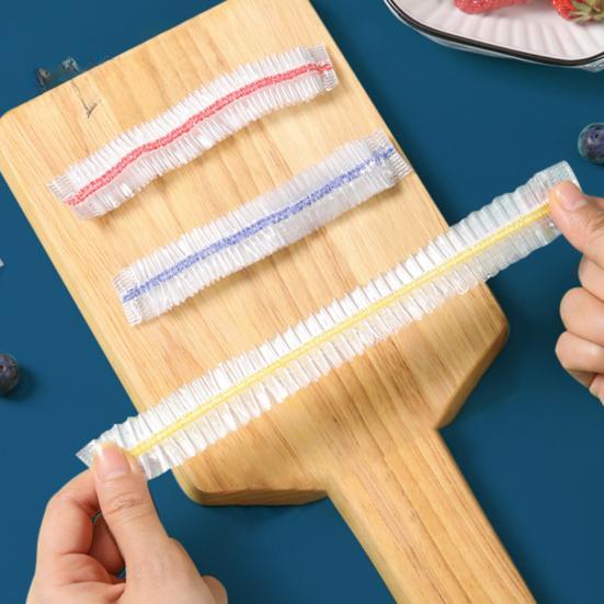 100 st plastfolie matöverdrag Bekväm elastisk plastfolie för skålar Koppar Tallrikar Kök Kylskåp