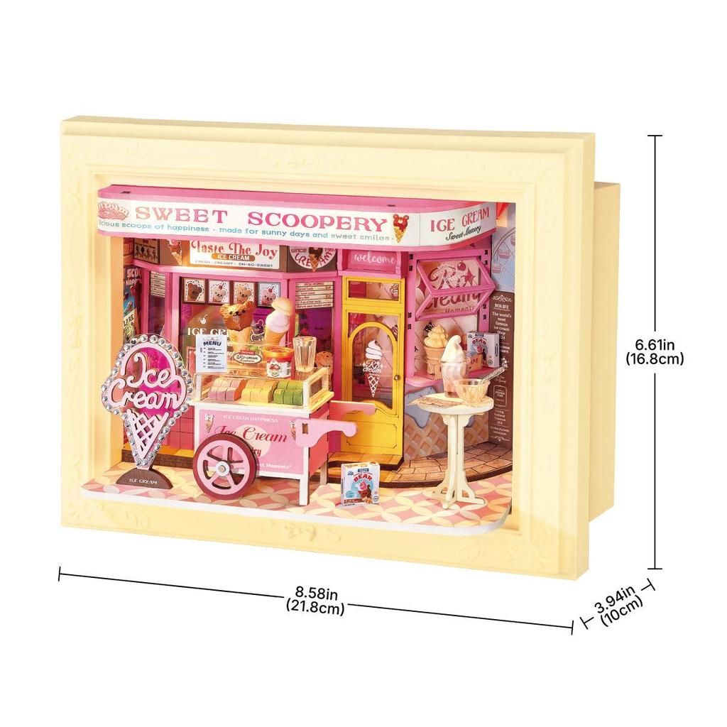ROBOTIME Rolife 3D Puzzles Sweet Scoopery Ice Cream 3D Wooden Puzzle DP002
