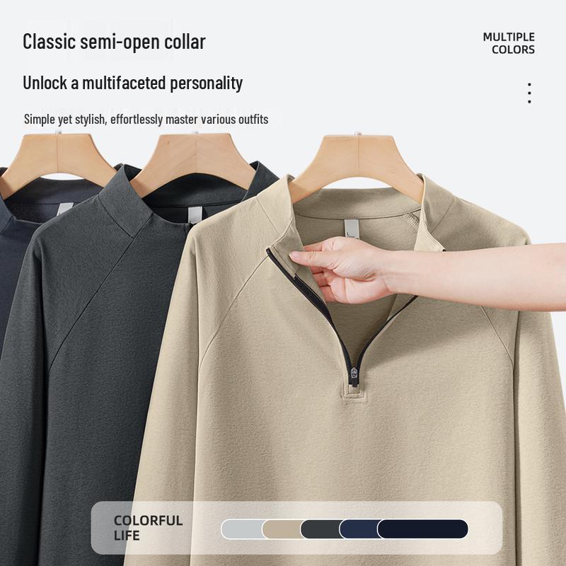 JEANSWEST LIFE Men's Loose Fit Breathable Long-Sleeve T-Shirt