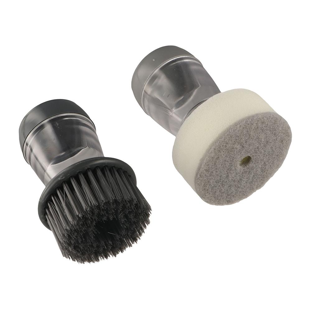 Upright Liquid Adding Pot Washing Brush Grey Replaceable Brush Head Soap Dispensing Dish Washing Brush Detachable