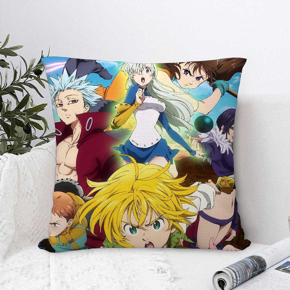 Anime 7 D-Deadly S-Sins Pillow Case Sofa Decorative Home Double-sided Print Plush Square Throw Pillow Covers Cushion Decor Cover