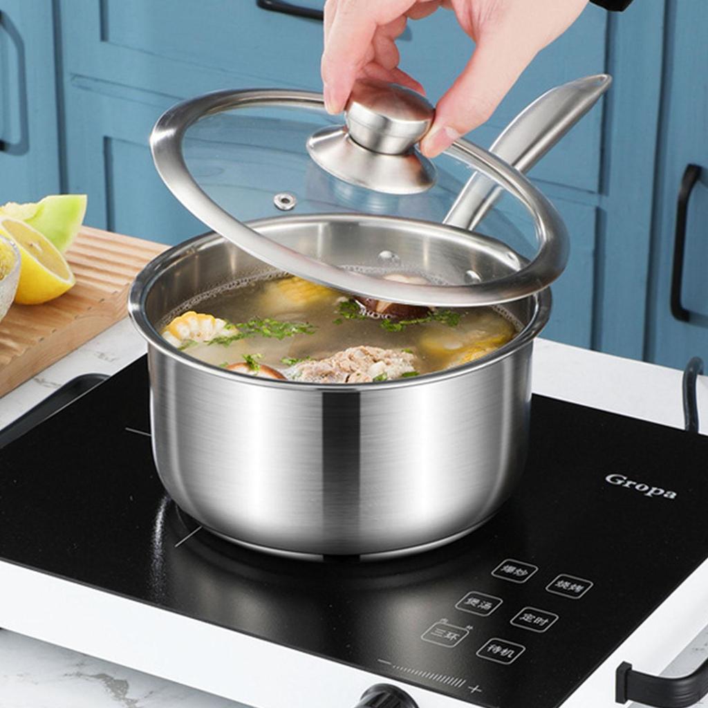Milk Pan Soup Multifunction Pot Easy To Clean Saucepan with Cover for Home Hotel