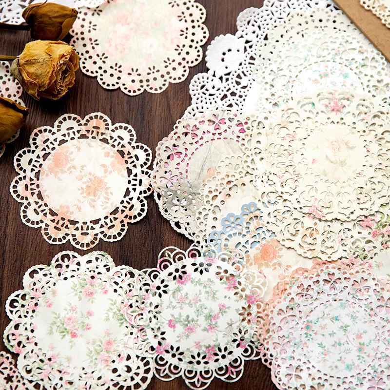 Yan Ji Dreamy Lace Hollow-Out Paper Journal for DIY Collage Decoration.