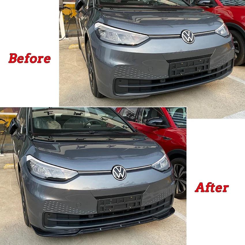 For Volkswagen VW ID.3 ID3 2019 2020 2021 2022 Car Front Bumper Lip Splitter Spoiler Diffuser Guard Auto Body Kits Cover Tuning
