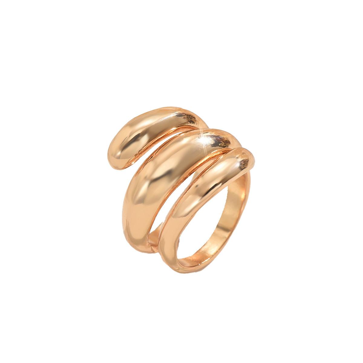 Геометрический европейский и американский стиль Женское , Геометрический открытый дизайн кольца Универсальное и Высококачественное Многослойное resizable