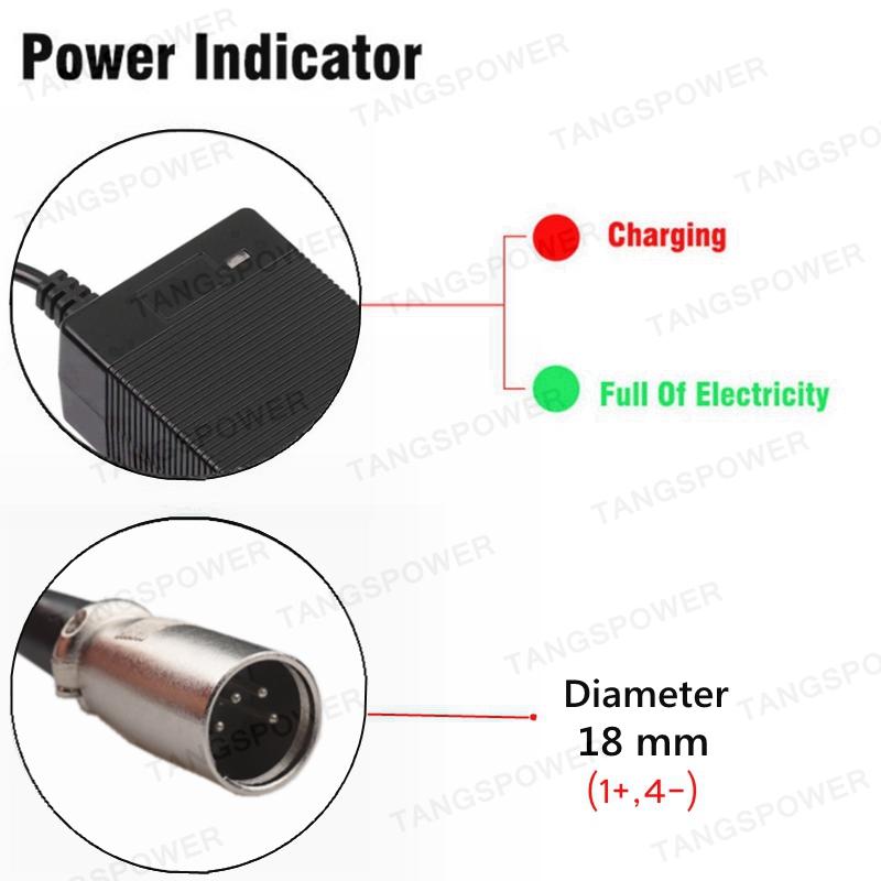 25.2V 5A Lithium Battery Charger For 6Series 21.6V Li-ion Battery Pack 150W High Power Charger DC 5.5*2.1mm Connector With Fan