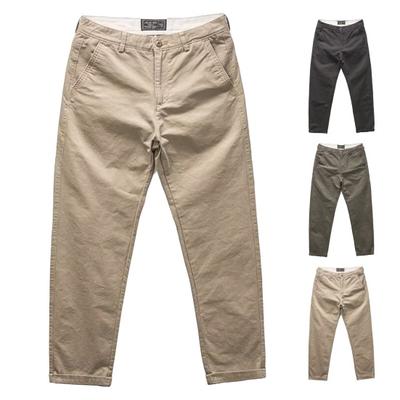 Herrenhose mit mittlerer Taille, locker, einfarbig, mehrere Taschen, lockerer Knopf, Reißverschluss, Retro, atmungsaktiv, gerade, weich