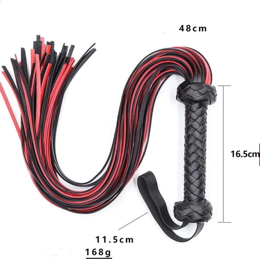 Adult Sex SM BDSM Toys Whip Flirting Game Fine Tassels Spanking Slight Pain PU Woven Handle Queen's Instruction Binding