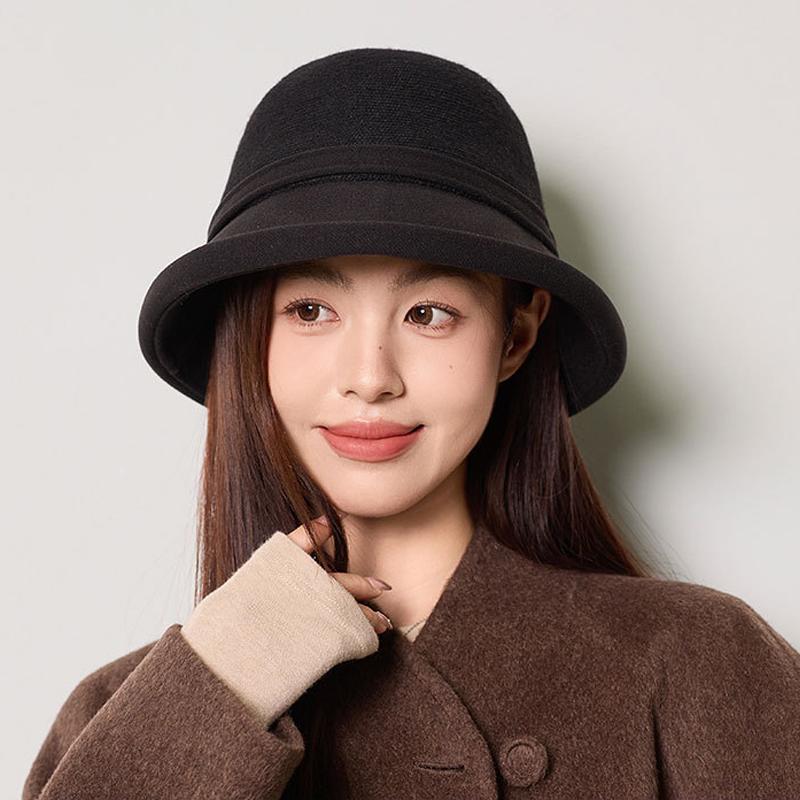 Fisherman Hat Women's Autumn Winter Wool Stitching Warm Hat