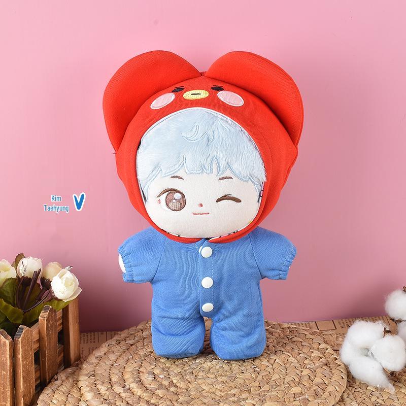 

Набор кукол бойз-бэнда: Пак Чимин, Ким Тэхён, Мин Юнги, Чон Чонгук, Ким Намджун в нарядах и с аксессуарами в виде животных 22cm