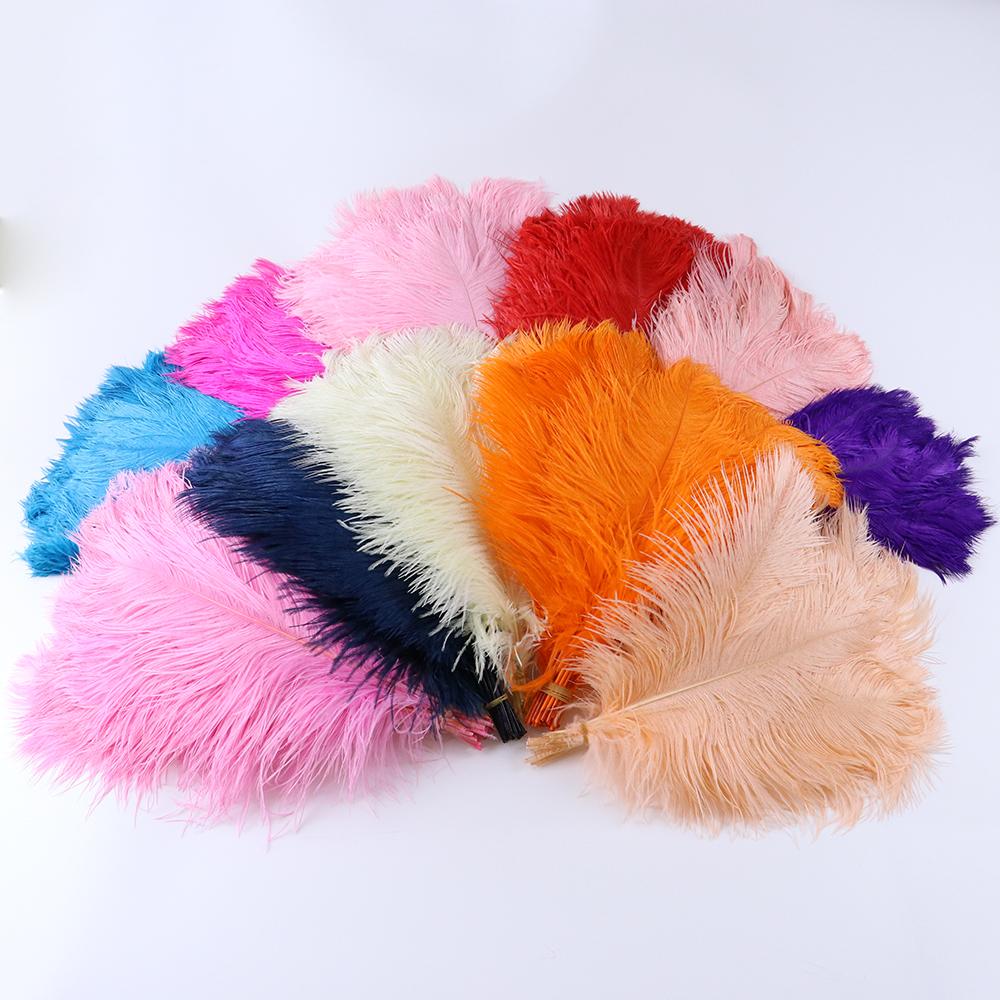 10Pcs White Ostrich Feathers for Wedding Party Decoration DIY Natural Feather Table Centerpiece Vase Craft Carnival Plumas Decor