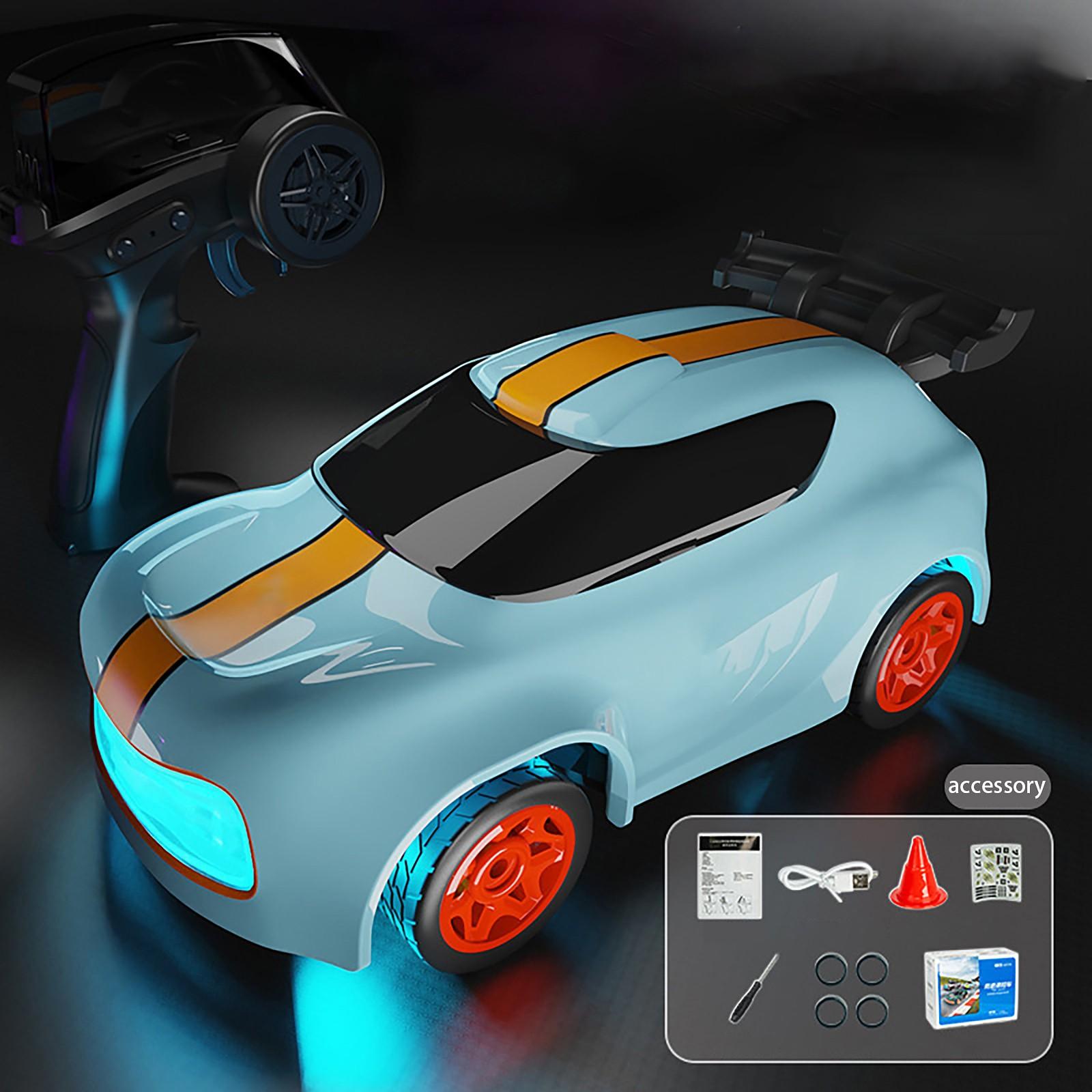 

-Remote Control Four-Wheel Drive Drift Car 1:64 Ultra-Small Remote Control High-Speed Racing Car Cool Light Toy Car One Size