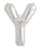 Silver Foil Balloon In the Shape of the Letter Y 40CM Silver Letter