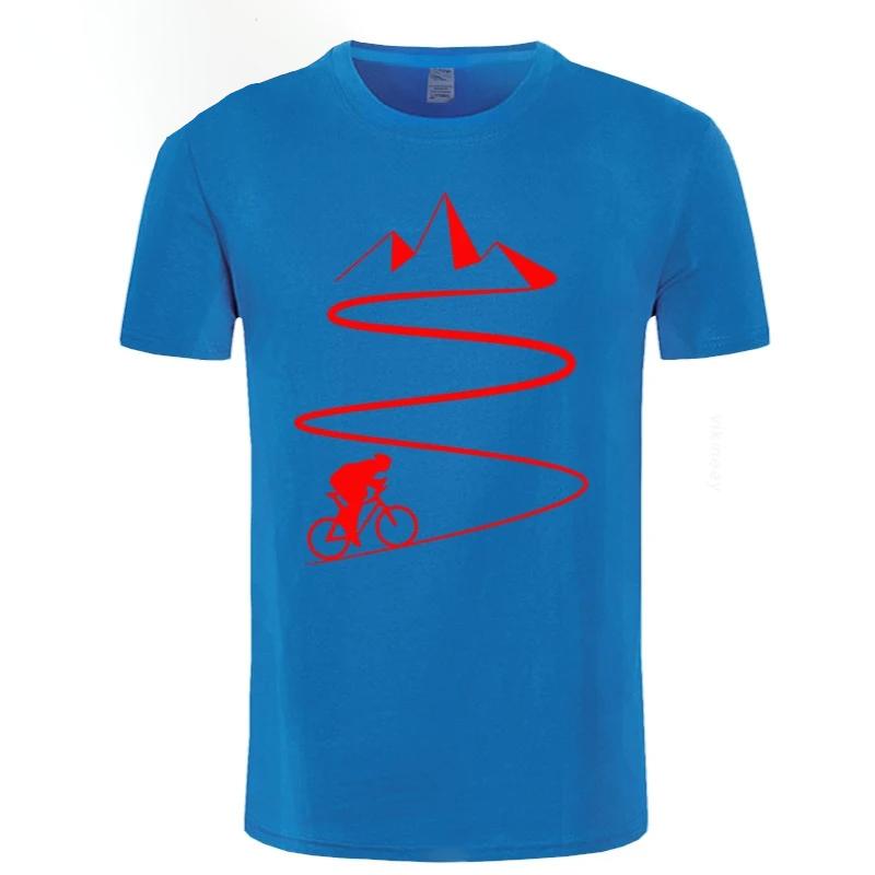 Mountain Bike Heartbeat Funny Biker T Shirt Oversized Custom Short Sleeve Mens Bicycle Cycling T-shirt Fashion Family Cotton