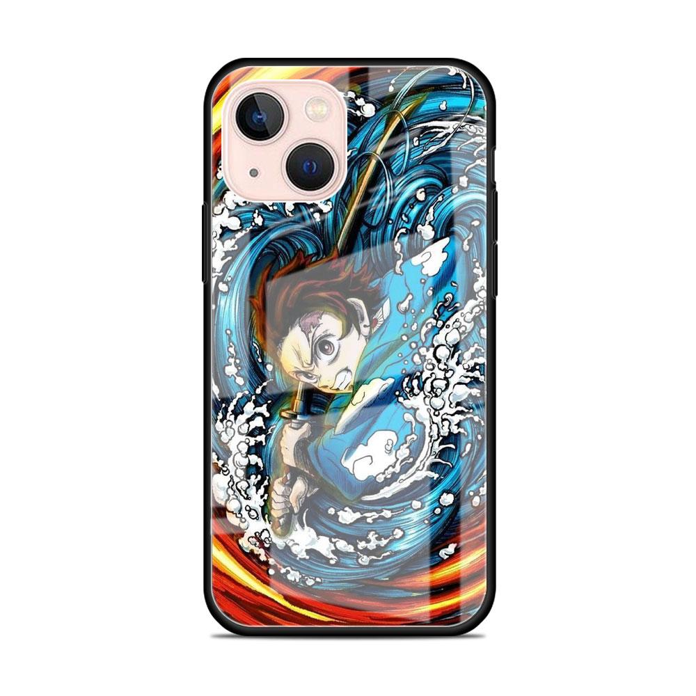 Demon Slayer Anime Glass Case For Apple iPhone 14 11 13 Pro 12 7 8 Plus SE 2022 XR X XS Max 6 6S Tempered Phone Cover