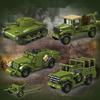 World War 2 WW2 Army Military Soldiers M3A1 Scout Car Armor Vehicle Model Building Blocks Bricks Children's Toys Gift