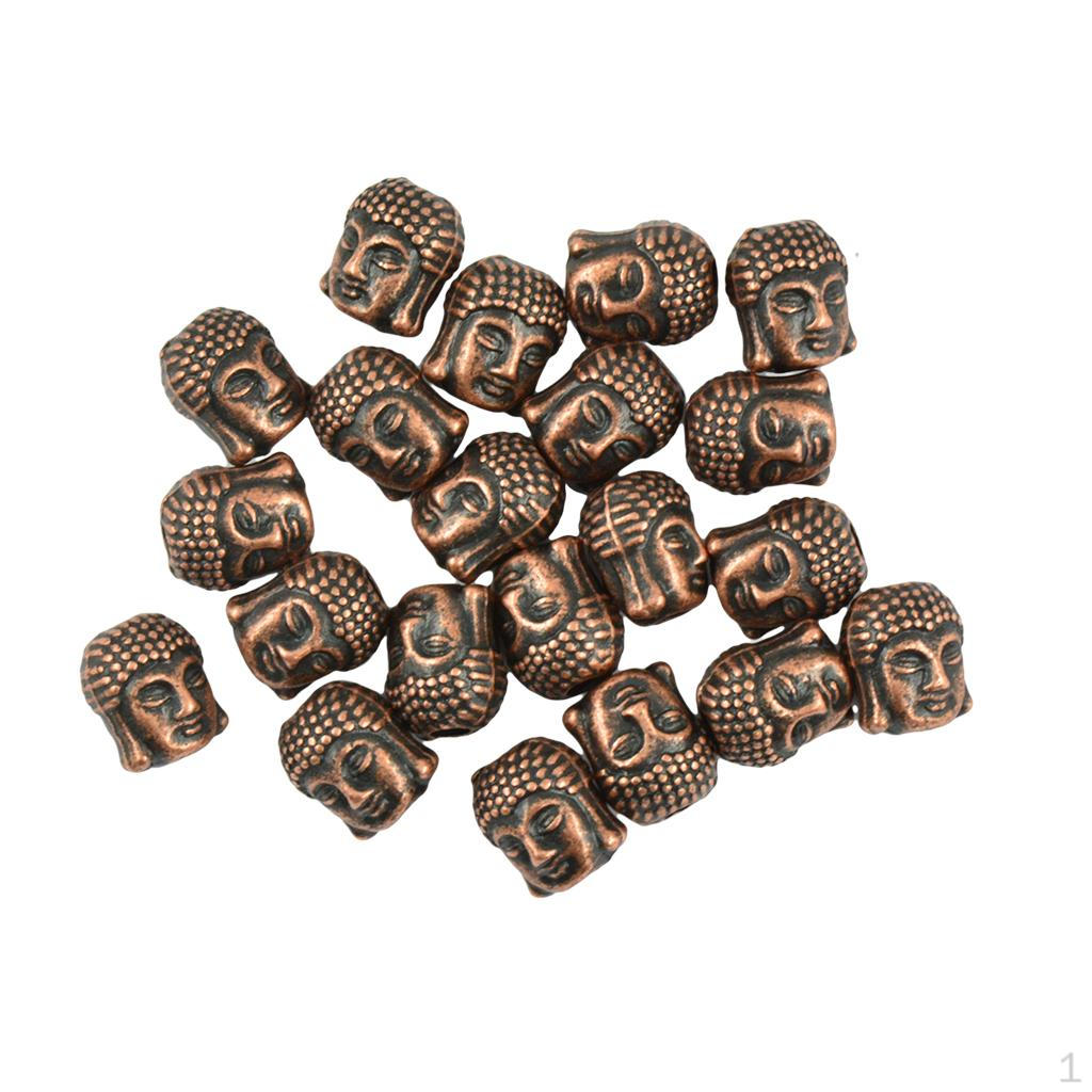 20 шт. 3D Головы Будды Бусины-разделители Духовные для DIY Bronze