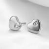 1 Pair of Niche Design Women's Fashion All-matching Titanium Steel Earrings Love Heart Studded Zirconium Earrings