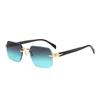 Fashionable Square Rimless Sunglasses - Lightweight Design with UV Protection and High Quality