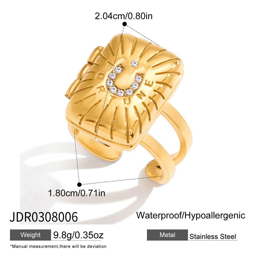 Stainless Steel Photo Box Necklace Light Luxury Niche Clavicle Chain Valentine's Day Titanium Steel Ring Jewelry