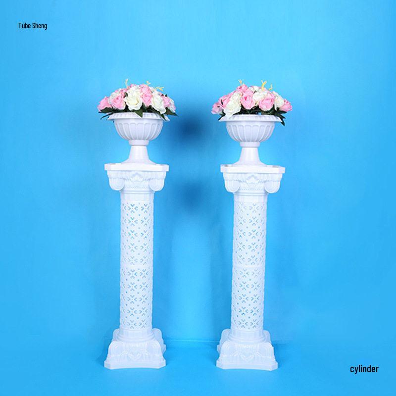 98cm High Plastic Roman Column Wedding Aisle Flower Basket Props