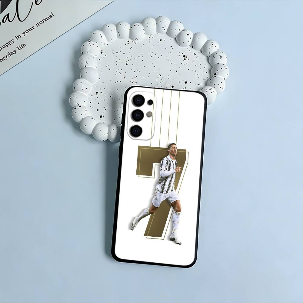 C-CR-7-Ronaldo Black Soft Silicone Phone Case for Samsung S25, S24, S21, S22, S23, S30, Ultra, S20, Plus, FE, Lite