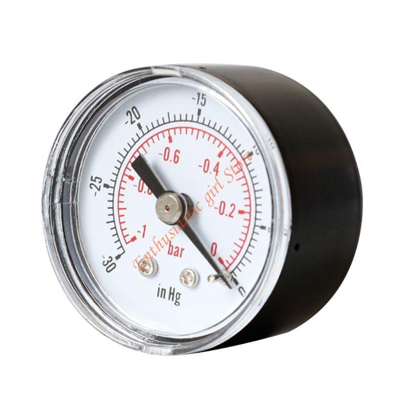 Vacuum Pressure Gauge 1/8" BSPT Back Mount 40mm 0 30 0 & 1 Bar Metal for She RXJB