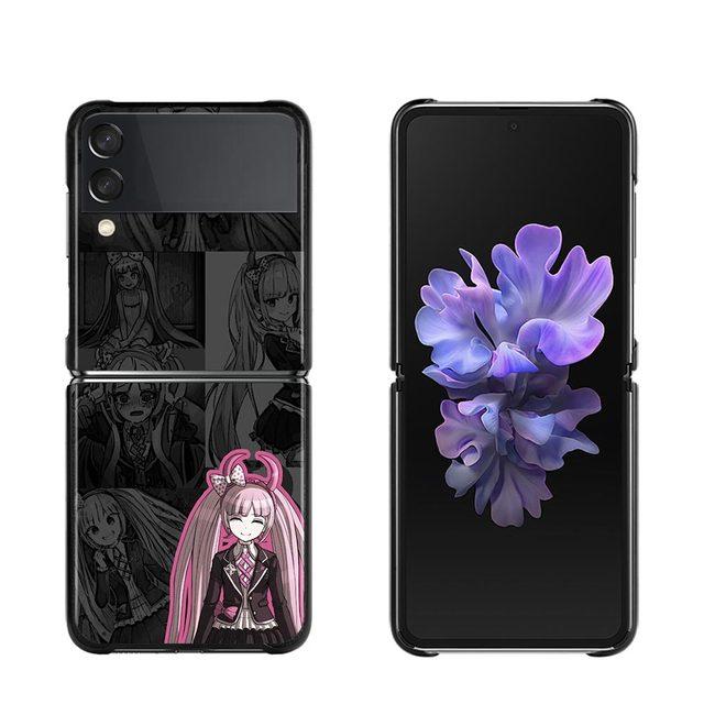 Phone Protective Case For Samsung Galaxy Z Flip3 5g Back Cases For Samsung Z Flip Capa Black Shell Fundas Danganronpa Cartoon