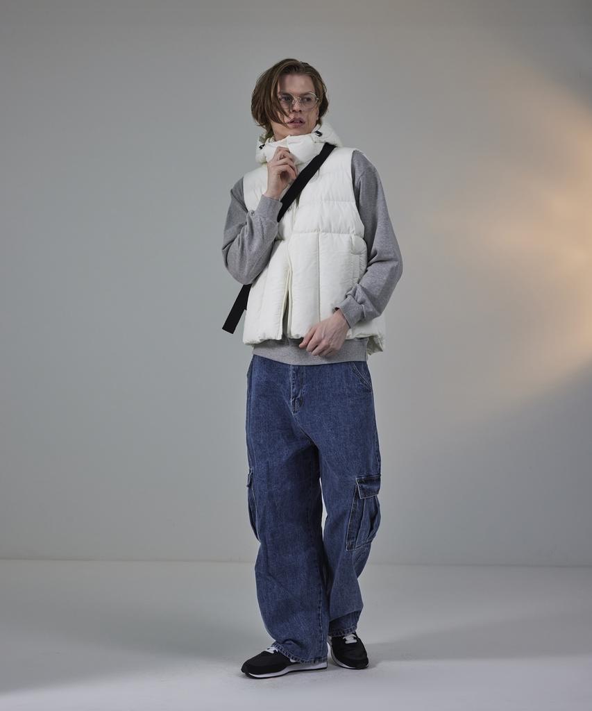 Standarderror 87-Stan022 Essential 2-Way Detachable Hooded Padded Vest Ivory