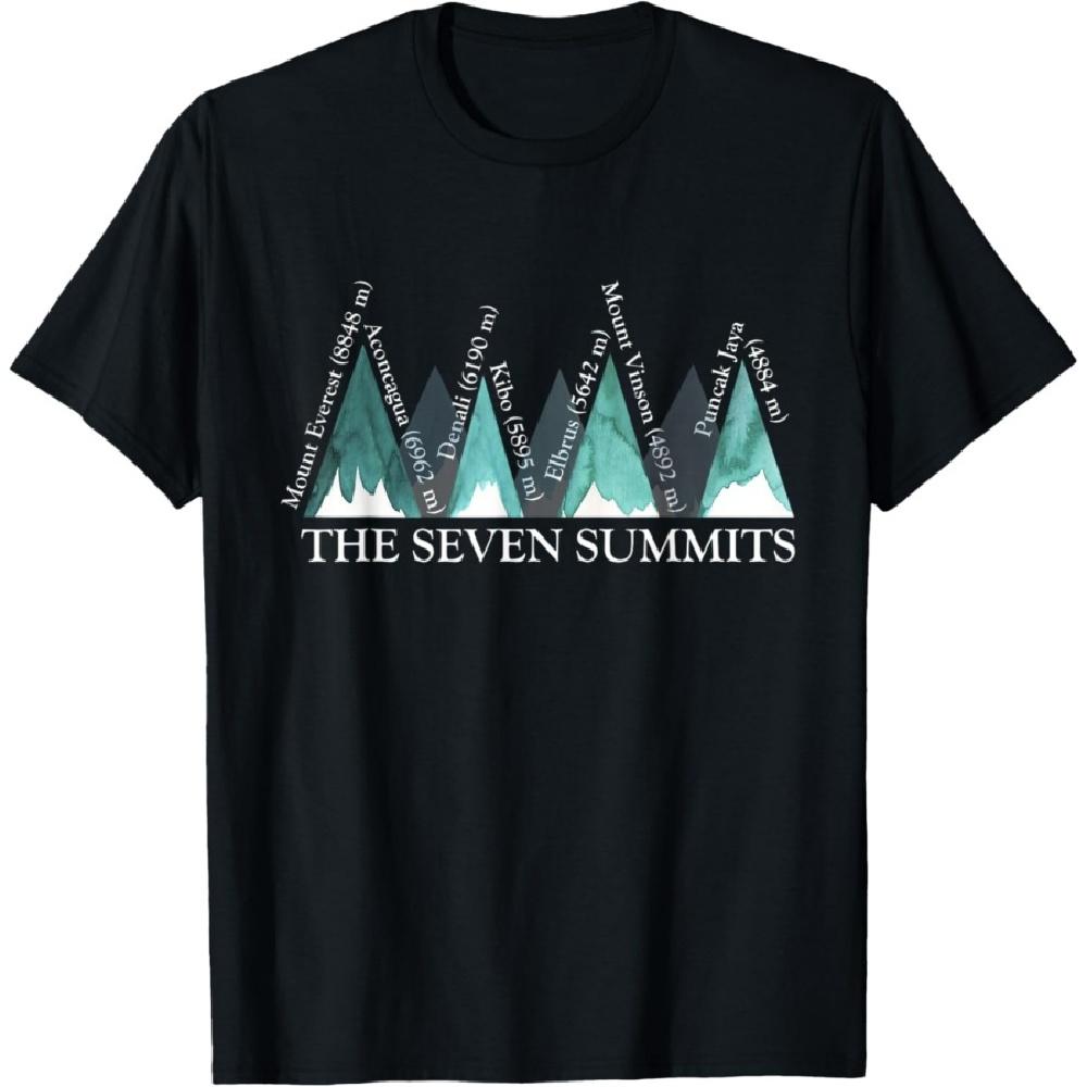 

7 Summits Mount Everest Mont Blanc Puncak Jaya Mountaineer T-Shirt S