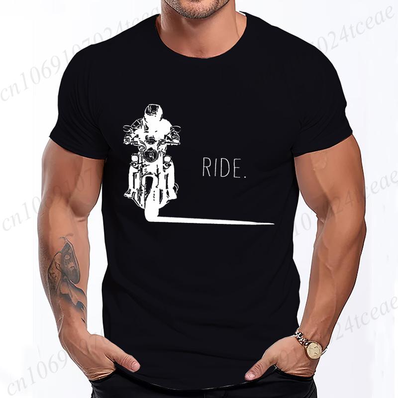 Men's Casual Motorcycle Graphic T-Shirts Man Street Summer Harajuku Tshirt Motorbike Racer Vintage Retro Bike T-Shirts Top Gift