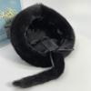 Warm Winter   Snow Mink Fur Hat with Tail fluffy Women Soviet Cap Penguine Hat Luxury Women's Winter   Fur Hat 2022