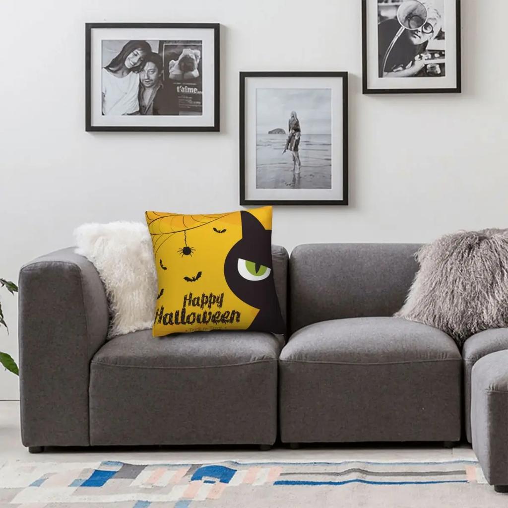 Happy Halloween Trick Or Treat Pillowcase Soft Polyester Cushion Cover Decorations Pillow Case Cover Home Wholesale