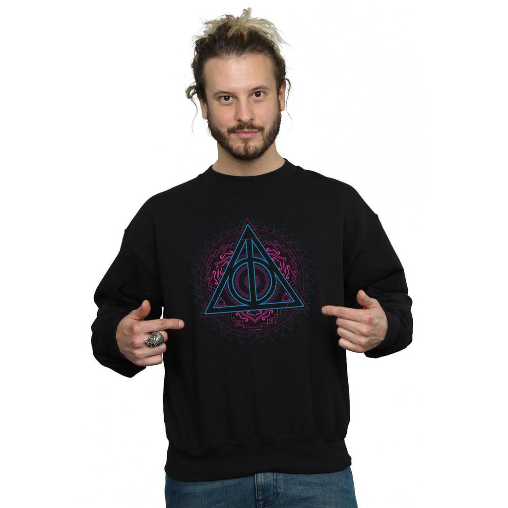 Harry Potter Mens Neon Deathly Hallows Sweatshirt