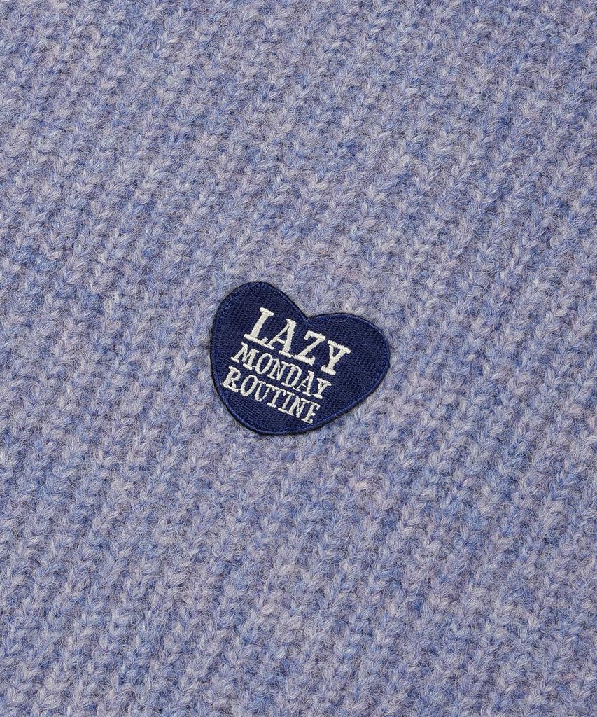 LMR Hairy Heart Embroidered Pullover Knit Purple