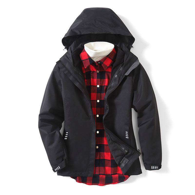 Autumn and Winter Women's Windproof and Waterproof Mountaineering Jacket Three-in-one Fleece Liner Outdoor Clothing