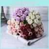 Lush Artificial Rose Bouquet Silk Flowers With High Realistic Appearance For Home Decoration