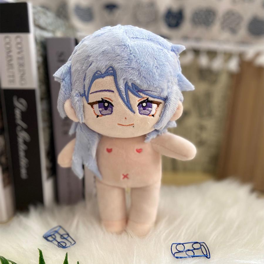 Original Genshin Impact Kamisato Ayato 20cm Cotton Dolls 15cm Adorable Small Beast Ayato Pendant Pouch Decor Present Doll Designed for Girls Boys