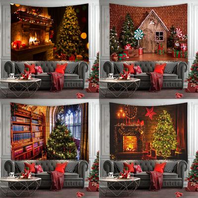 Christmas Print Pattern Tapestry Home Decor Christmas Tapestry Bedroom Wall Decor Backdrop Fabric