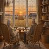 1000pcs/Puzzle Game for Endurance And Logic Training - Exquisite Puzzle - "Silver-Haired Couple Sitting by The Window Watching The Sunset in The Count
