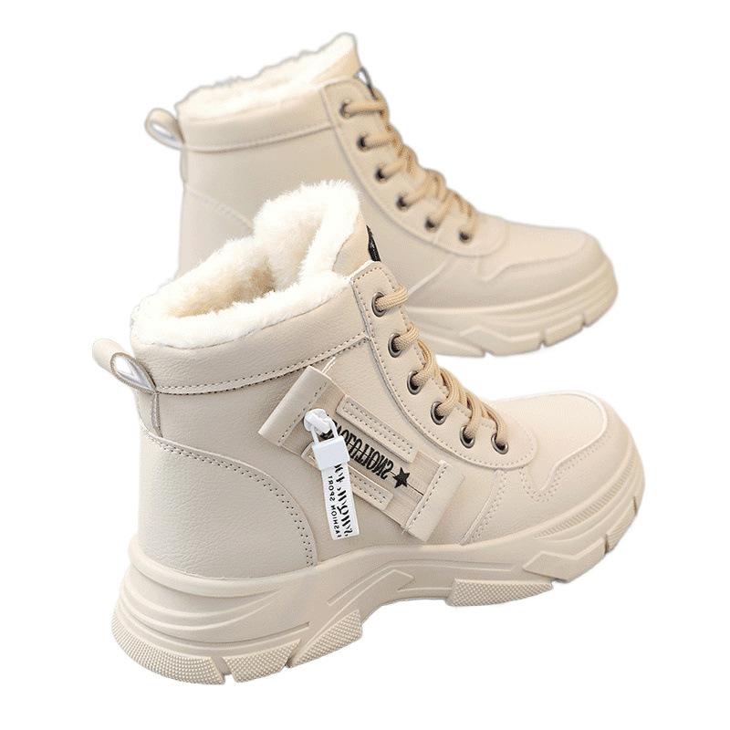 Fleece warm snow boots winter new thickened large cotton shoes size high-top sneakers