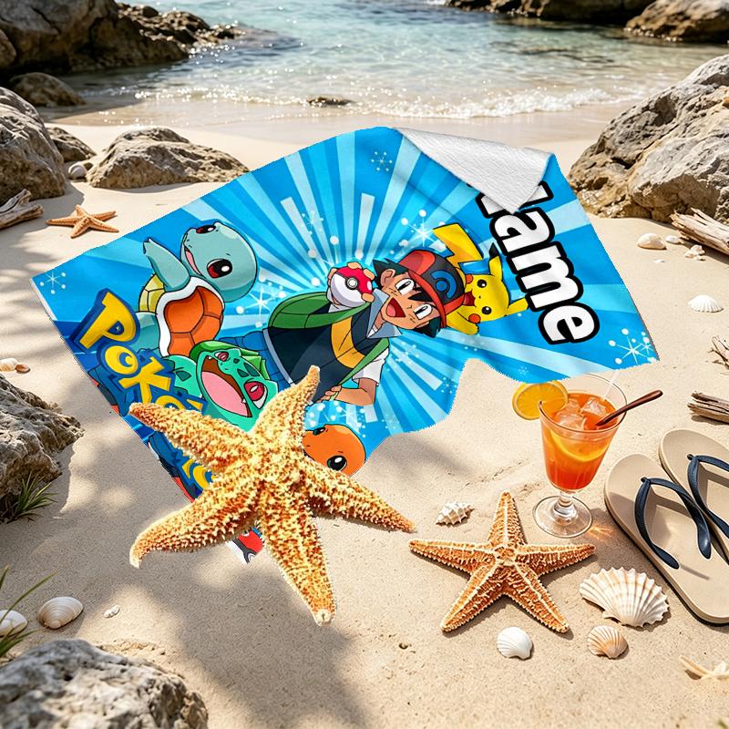 Custom Name Personalized card game Print Beach Towel, for Trip Camping Beach Party Home Decor, Birthday Gift for Family & Friends