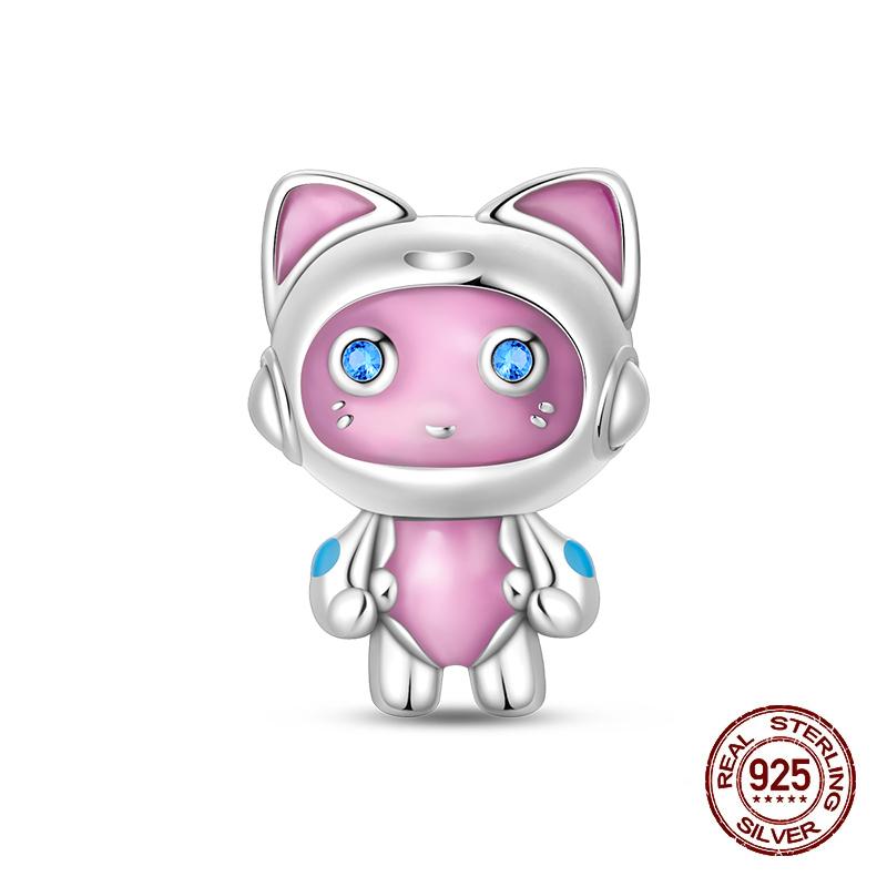 Cute Charms Copper Original Fit Bracelet Monsters Robot Dog Chinese Panda Beads Charms For Women Diy Party Jewelry