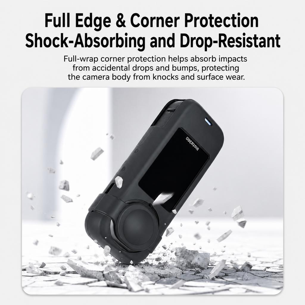 Full Body Protective Case for Insta360 X4 Air Portable Shockproof Dustproof Soft Silicone Cover With Lens Cap Camera Accessories