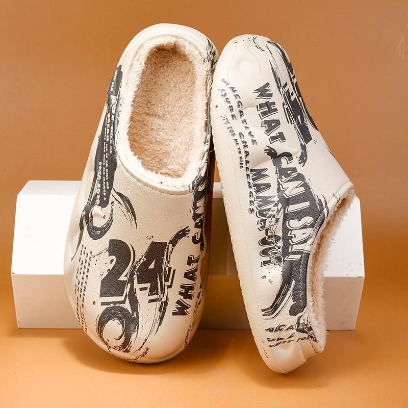 Pantoufles d'hiver en coton légères et chaudes pour couple, chaussures décontractées en coton pour la maison, grande taille