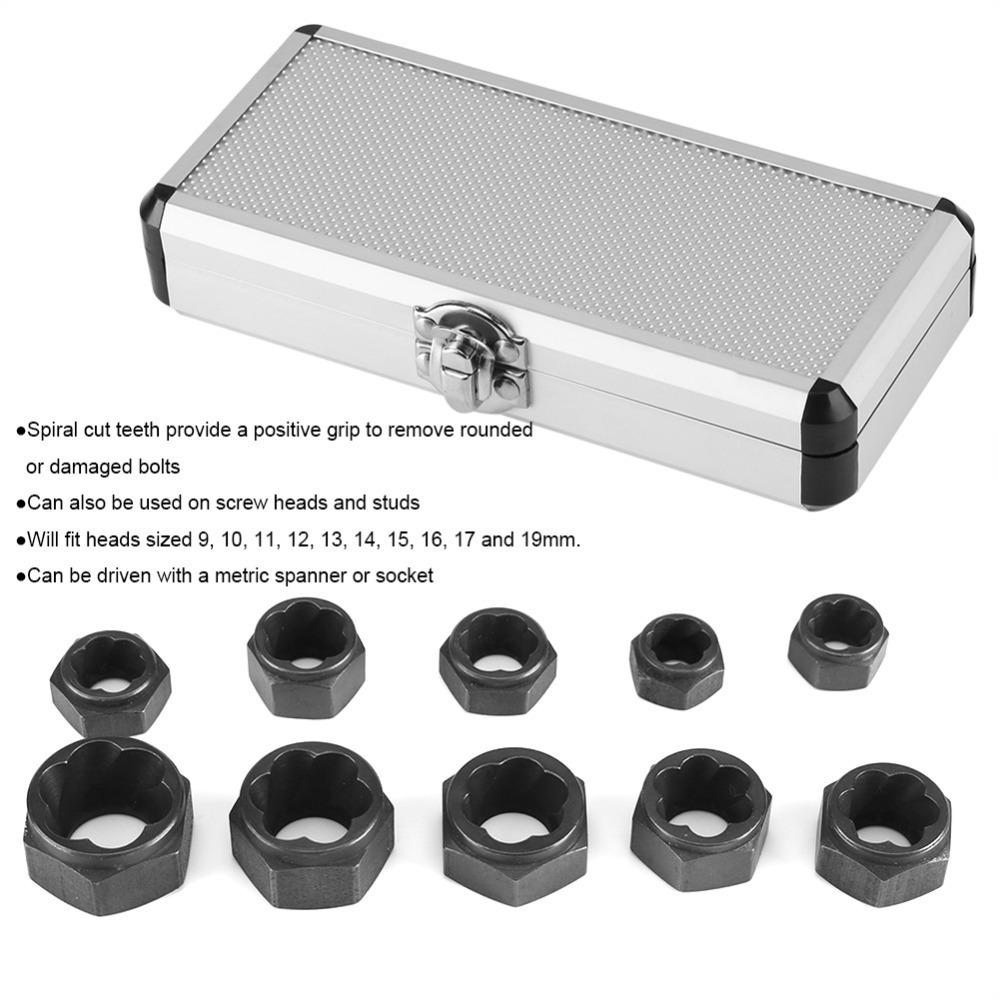 Ten-Piece Nut & Bolt Extractor Set