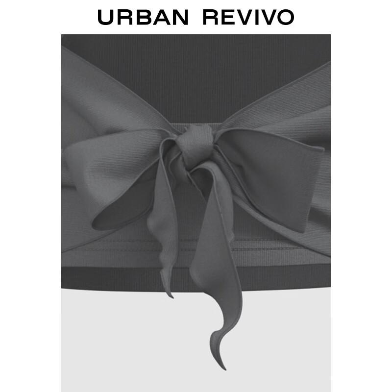 UR 2025 Autumn Women's Trendy Hollow Out Tie-up Slim Fit Short T-Shirt UYV450238