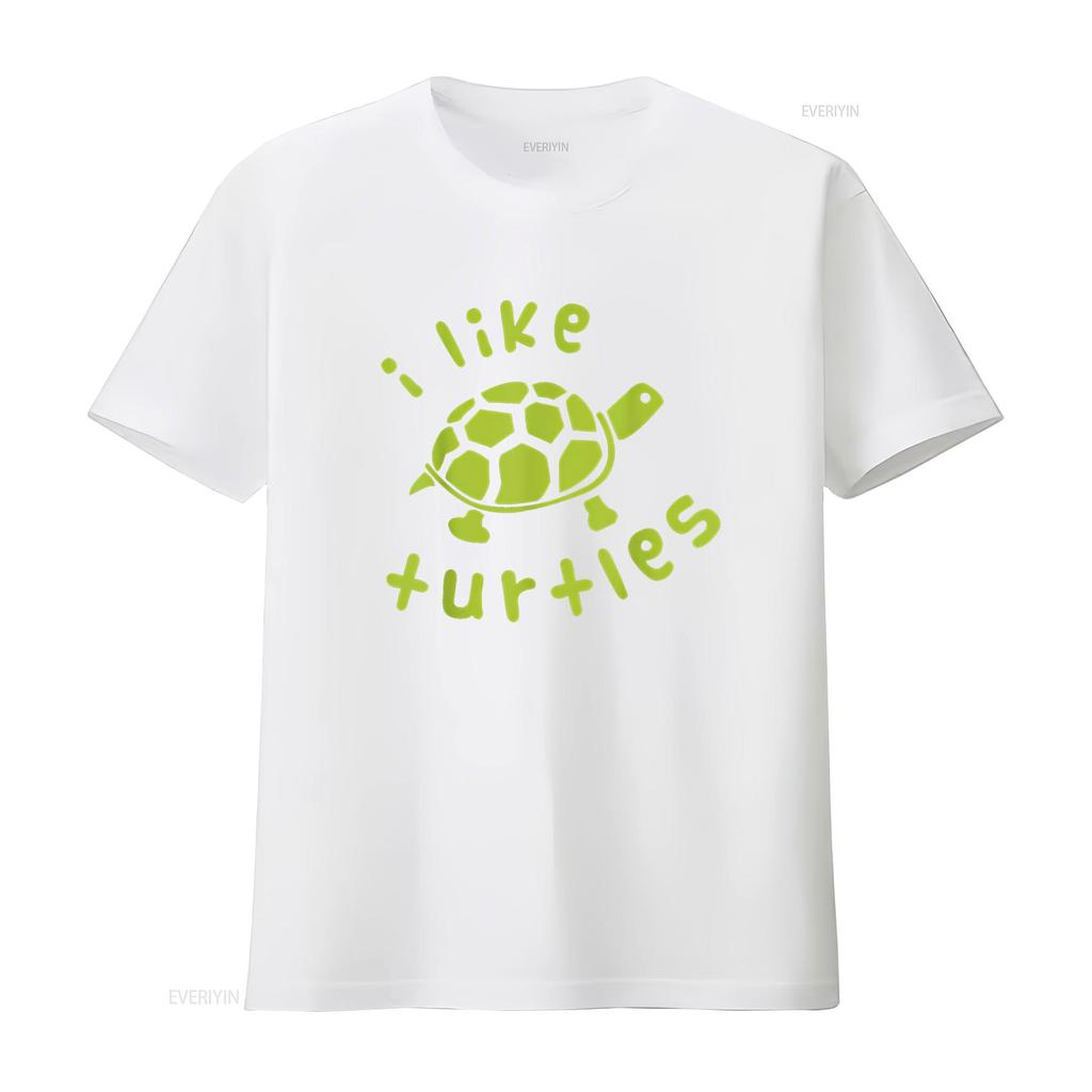 Kids I Like Turtles T Shirt Boys Girls vintage Washed Breathable Slightly graphic Stretched Soft streetwear Versatile Stylish