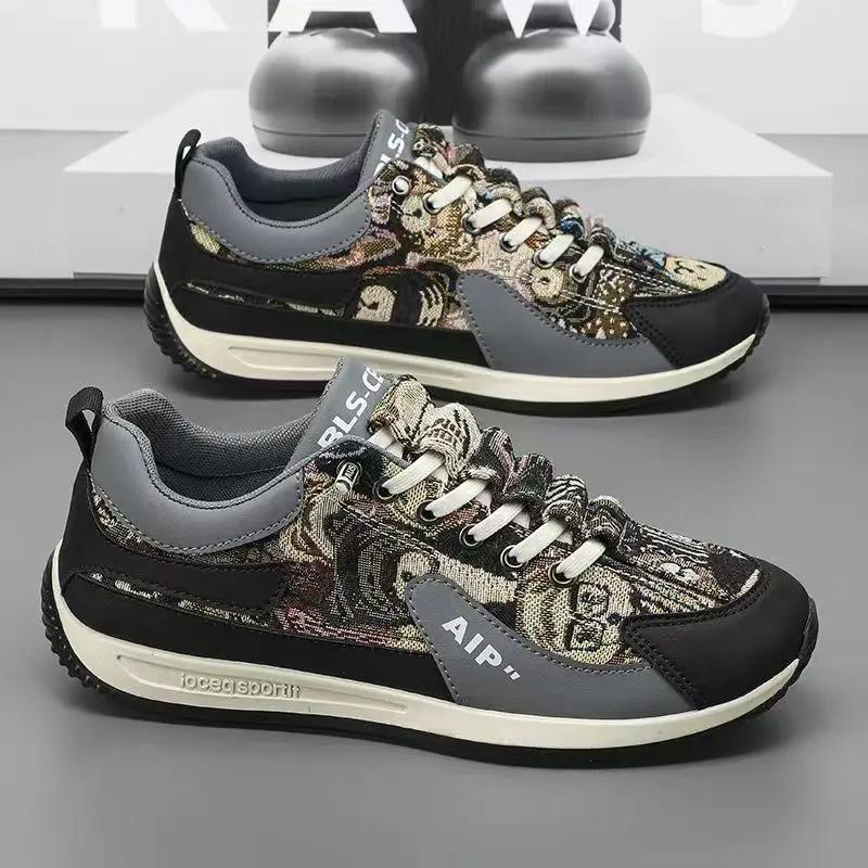 Men Sneakers Fashion Breathable Mesh Thick Sole Sports Casual Board Shoes Mens Slip-on Anti-Slip Running Shoes Zapatillas Hombre